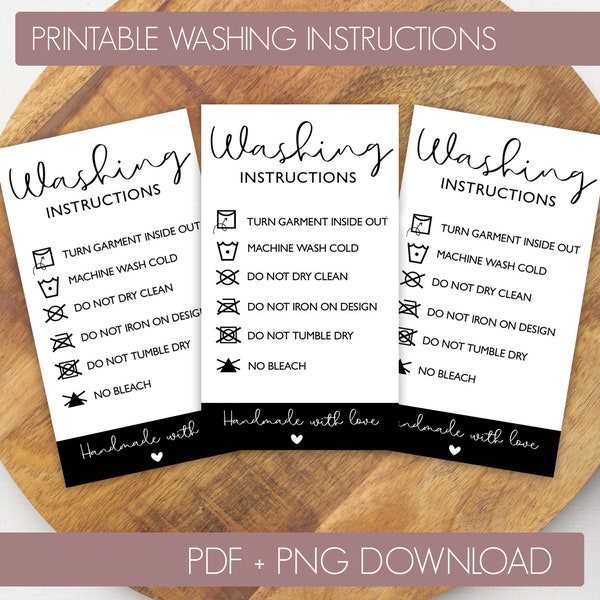 Wash With Care Instructions - Etsy