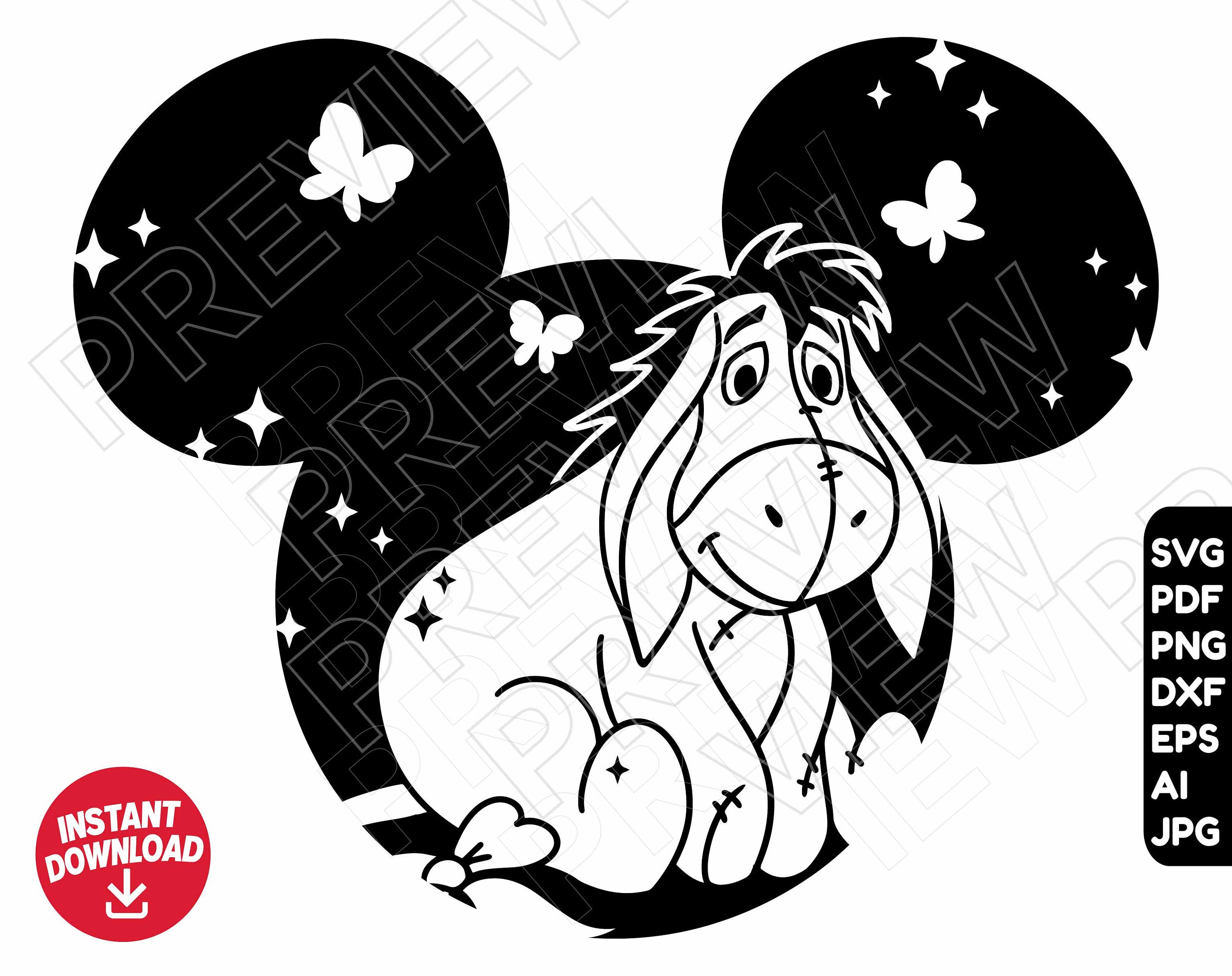 Eeyore Black And White