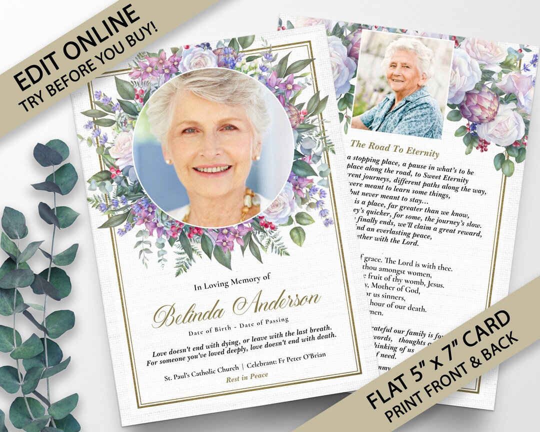 Funeral Program Template, Funeral Programs, Obituary, Funeral Service ...