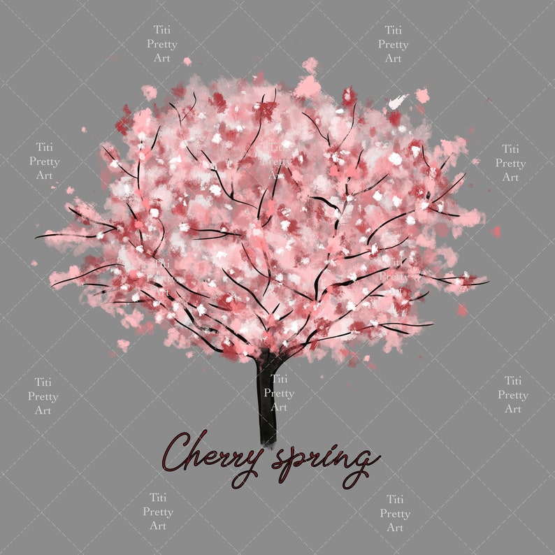 Cherry Blossom Tree Sublimation Design PNG Cherry Spring - Etsy