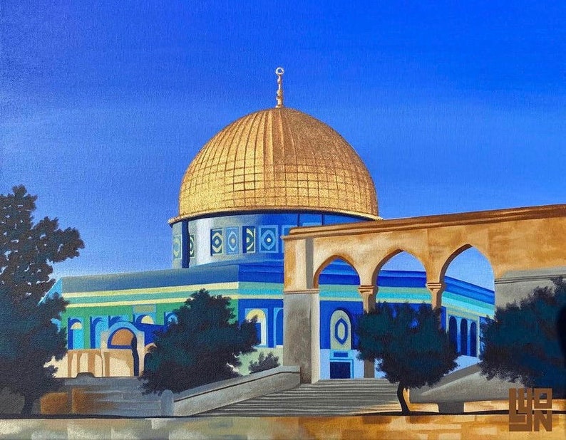 Dome of the Rock Al Aqsa Mosque jerusalem Palestine high Quality Print ...