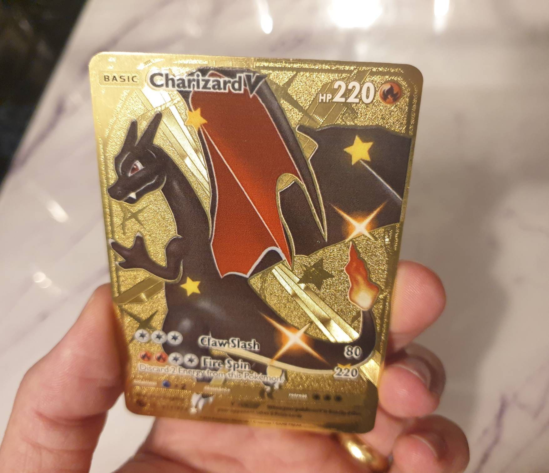 Pokemon Metall Karte Gold Shiny Glurak Vmax Charizard Vmax Englisch ...