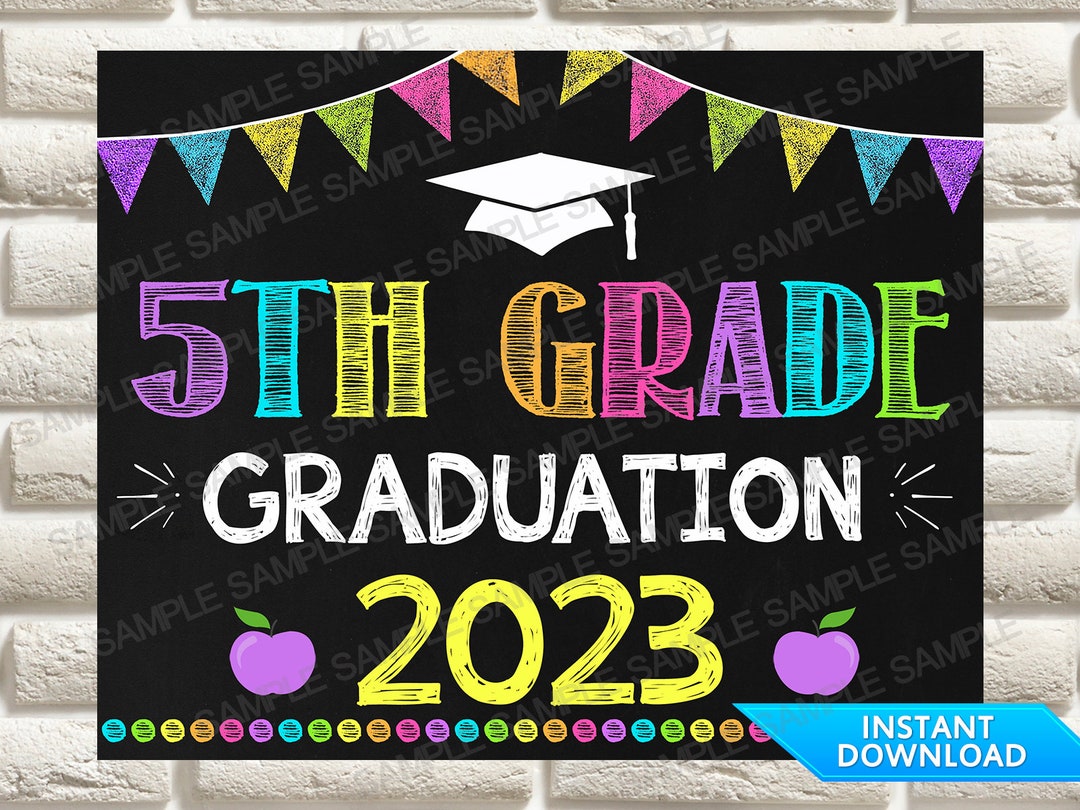 5TH Grade Graduation Sign Elementary School Graduate Last - Etsy