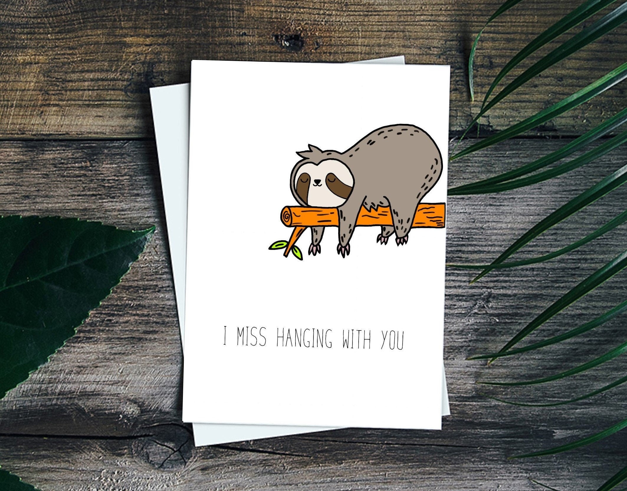 I Miss You Card Instant Download, Miss You Sloth Card, Digital ...