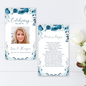 Blue Roses Funeral Bundle Celebration of Life Templates - Etsy