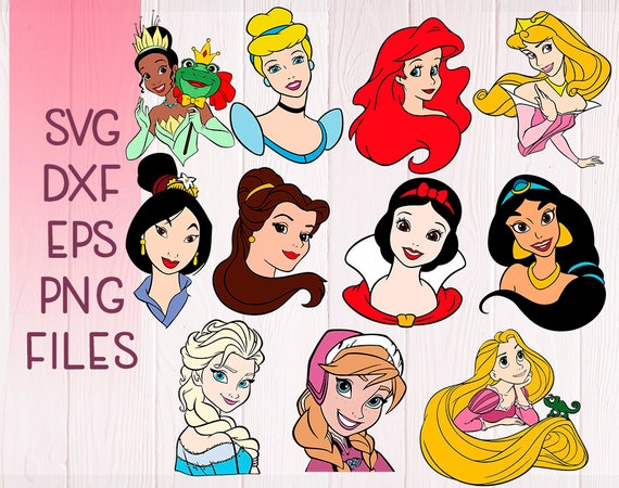 Disney princess SVG Bundle Eps Dxf Png files Disney | Etsy