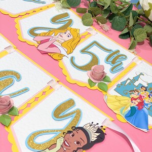 Happy Birthday Banner Disney Princesses Theme Party Princess Birthday ...