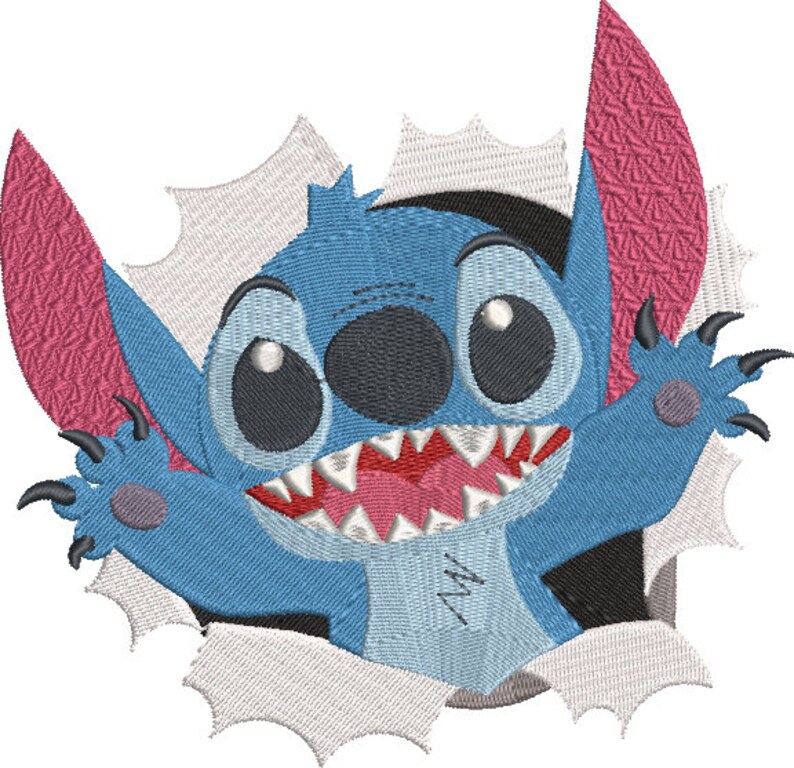 Stitch Monster Popping Out of the Scene / Embroidery Machine - Etsy