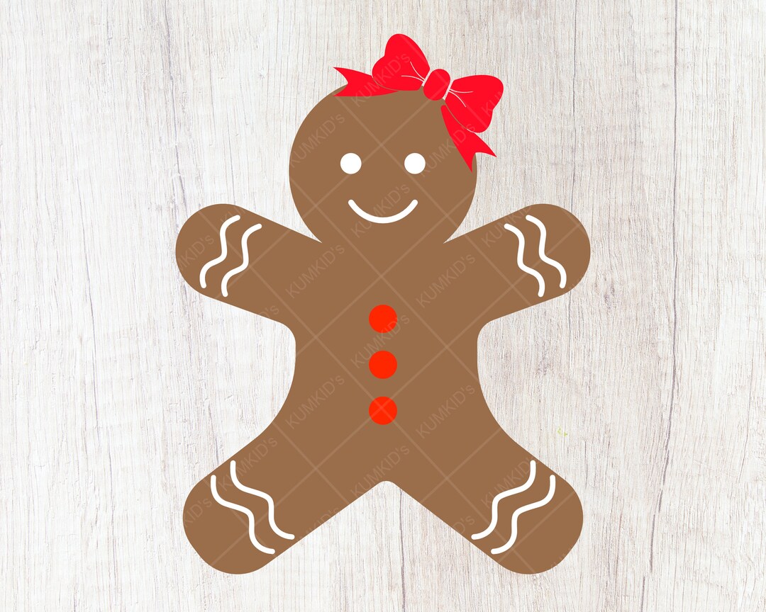 Gingerbread Girl SVG File, Christmas Gingerbread Man, Christmas SVG ...