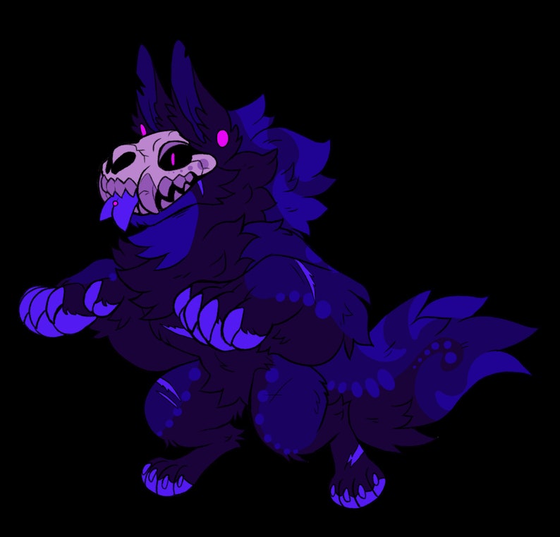 Skull Dog Wolf Demon Fursona Adopt - Etsy