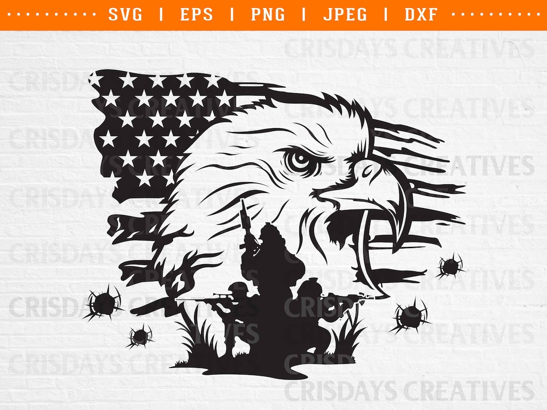 Eagle Svg, Eagle, Eagle Flag Svg, Eagle Soldier Svg, Us Flag Svg, Flag ...