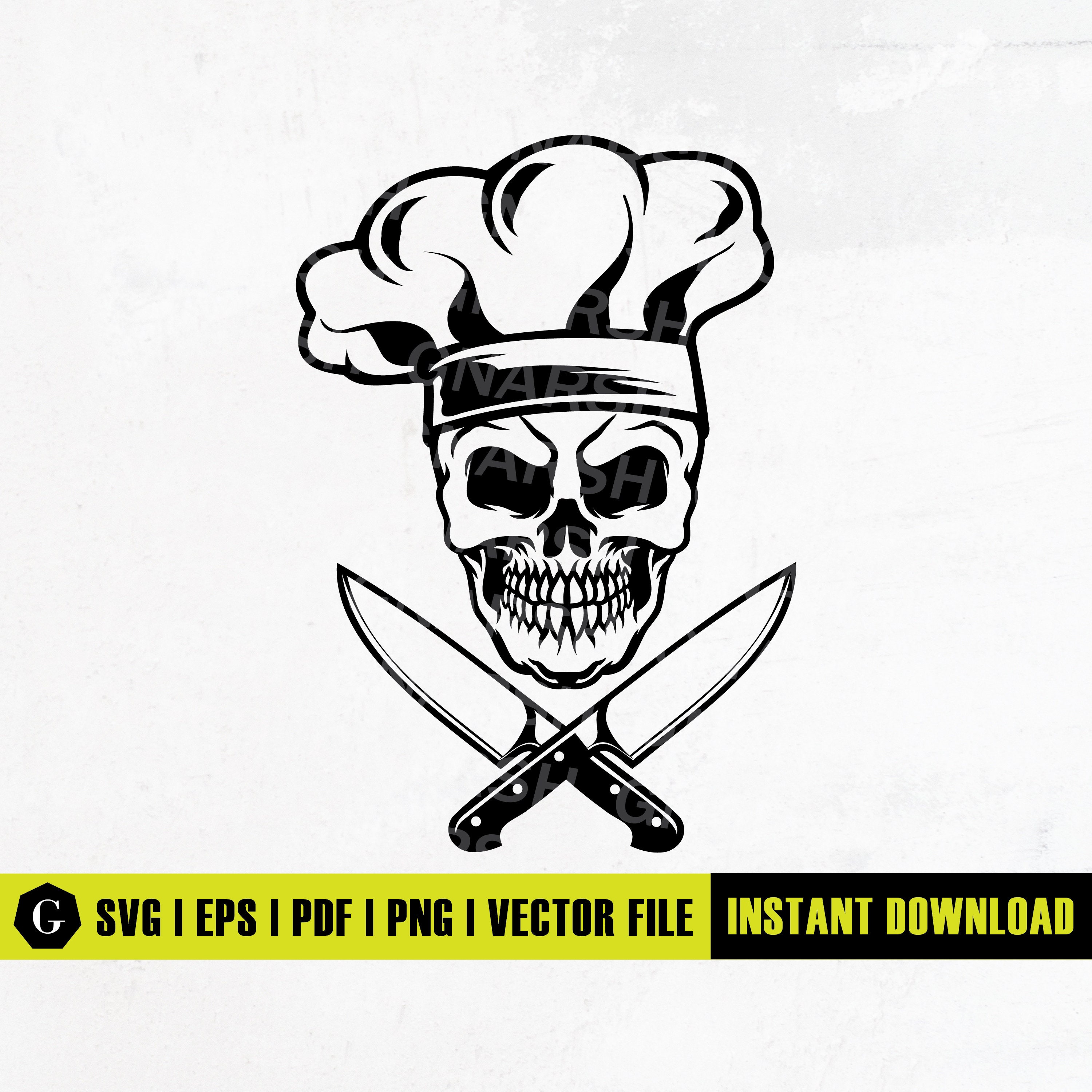 Chef Skull Svg Master Chef Svg Chef Logo SVG Chef Tools Svg Restaurant ...