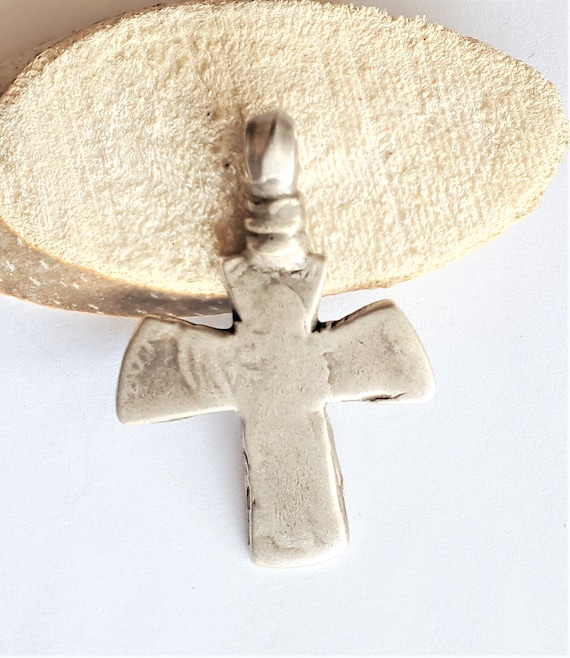 Antique Silver Ethiopian Orthodox Coptic Cross pe… - image 1