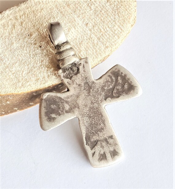 Antique Silver Ethiopian Orthodox Coptic Cross pe… - image 5