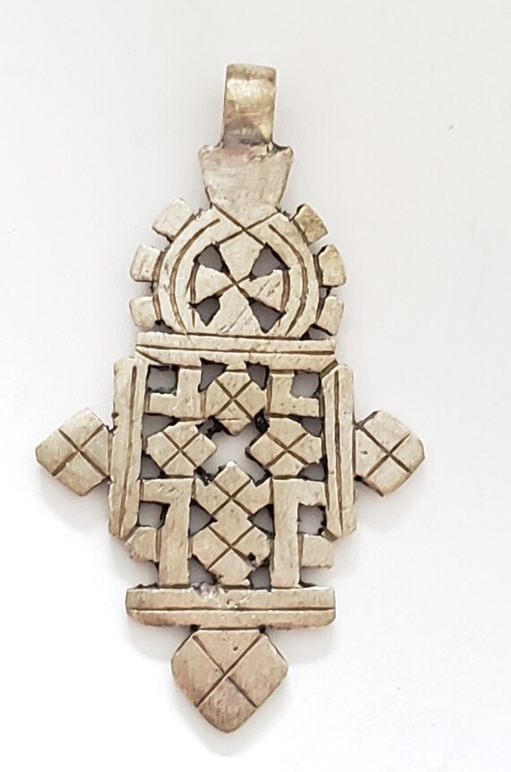 Ethiopian Christian silver cross pendant - image 2