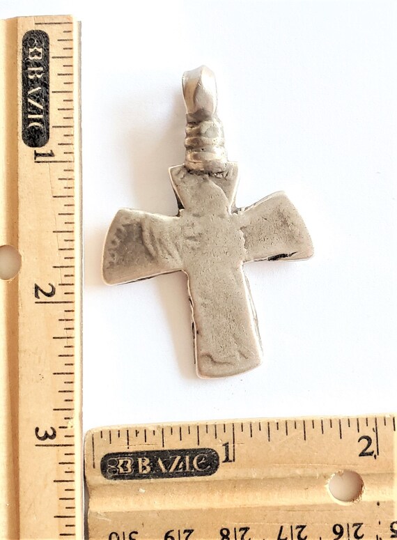 Antique Silver Ethiopian Orthodox Coptic Cross pe… - image 8