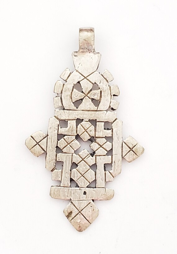 Ethiopian Christian silver cross pendant - image 1