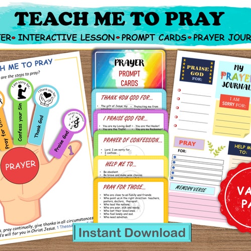 Teach Me to Pray Printable Pack Steps to Prayer Activity - Etsy