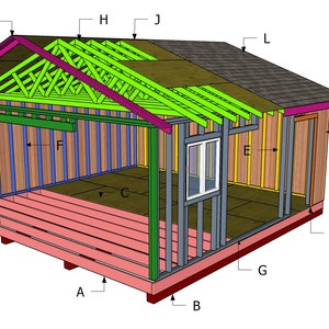 20x20 Gable Storage Shed Plans - Etsy