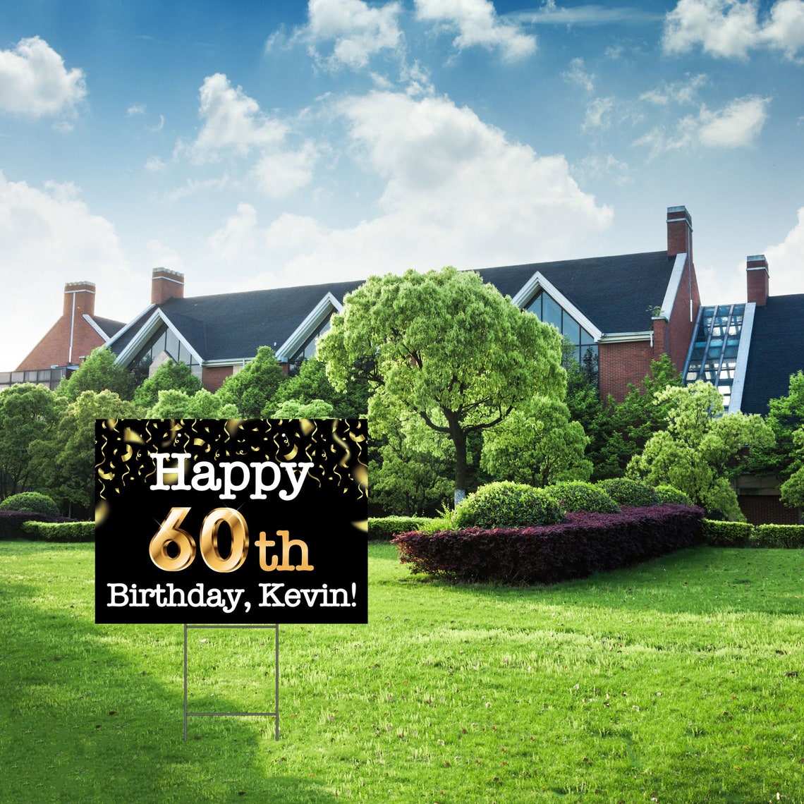 60th Birthday Decoration Yard Sign Personalized 60th Birthday - Etsy