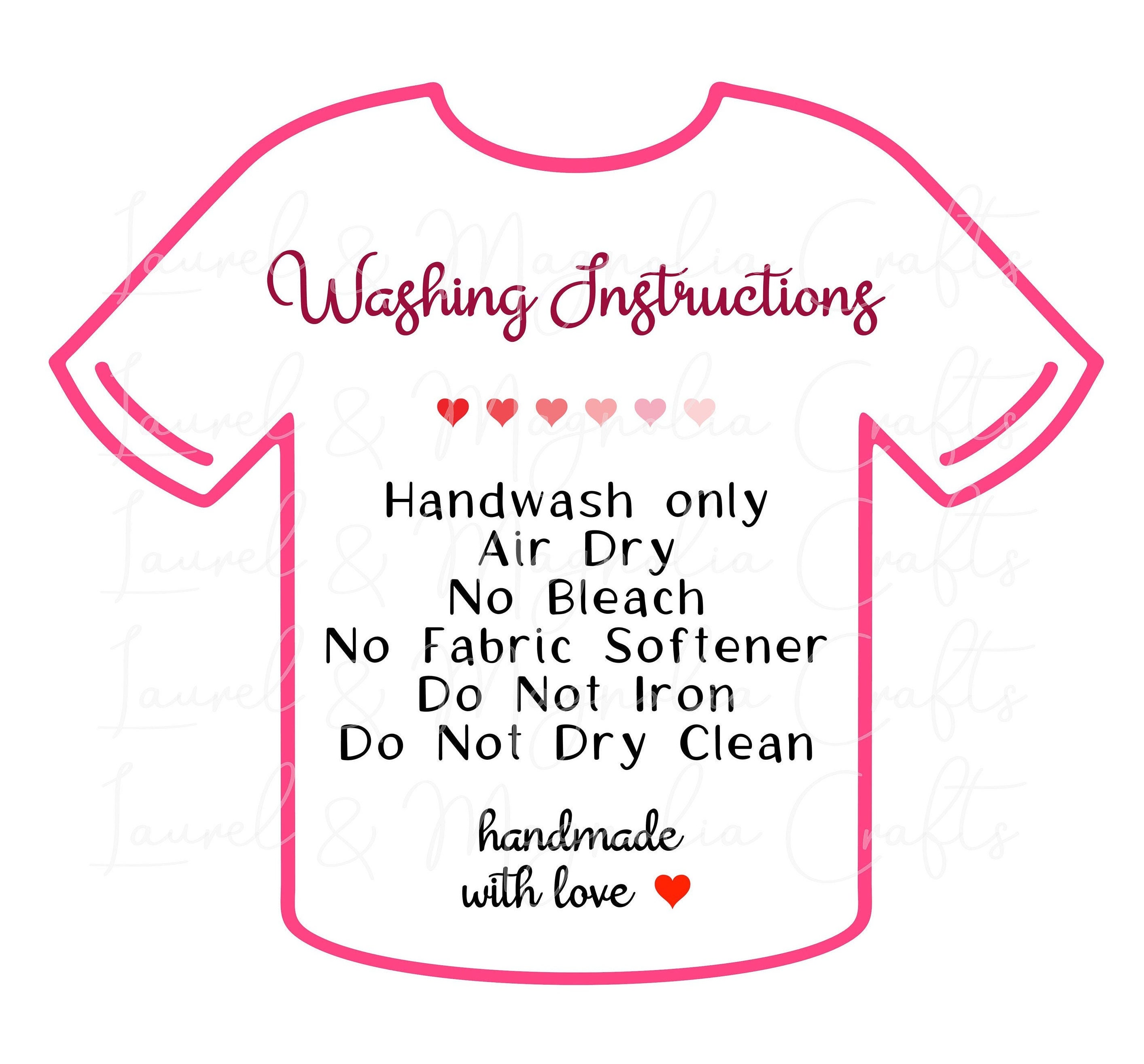 T-Shirt Care Instructions Template Free