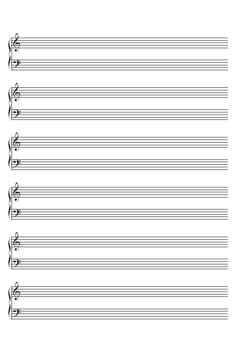 Blank Sheet Music For Piano Free Printable