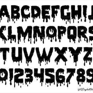 Dripping Font SVG, Dripping Alphabet, Dripping Cut Files, Svg Files for ...