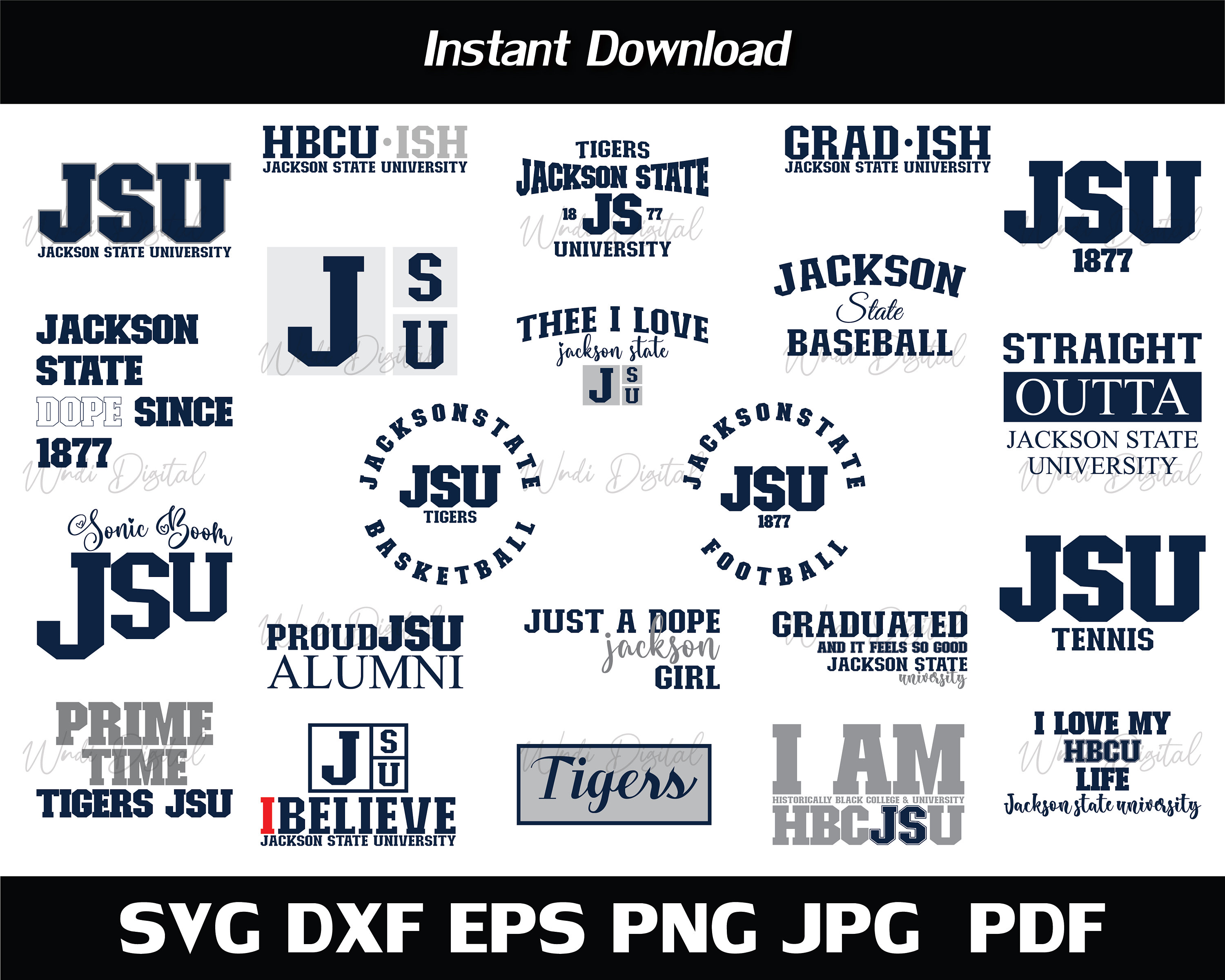 Art & Collectibles Digital Prints Png HBCU Digital Jackson State Heels ...