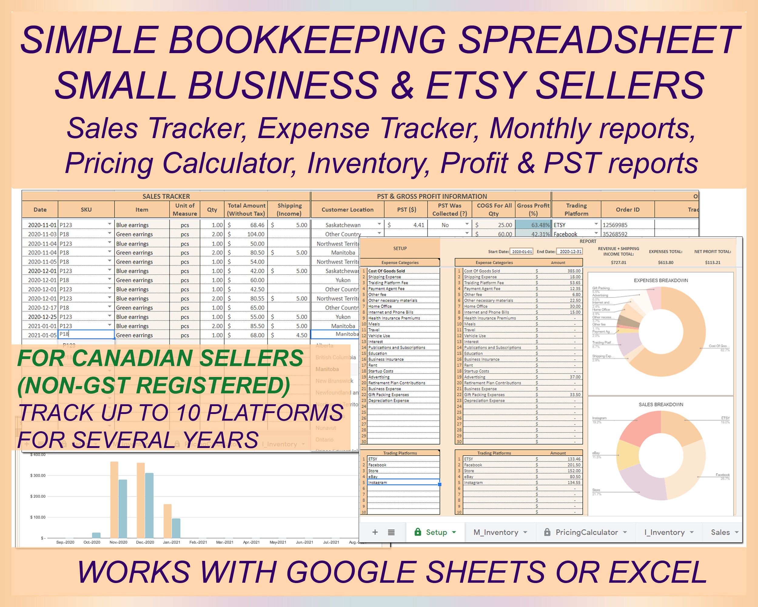 Etsy Sellers Bookkeeping Small Business Tool Inventory - Etsy