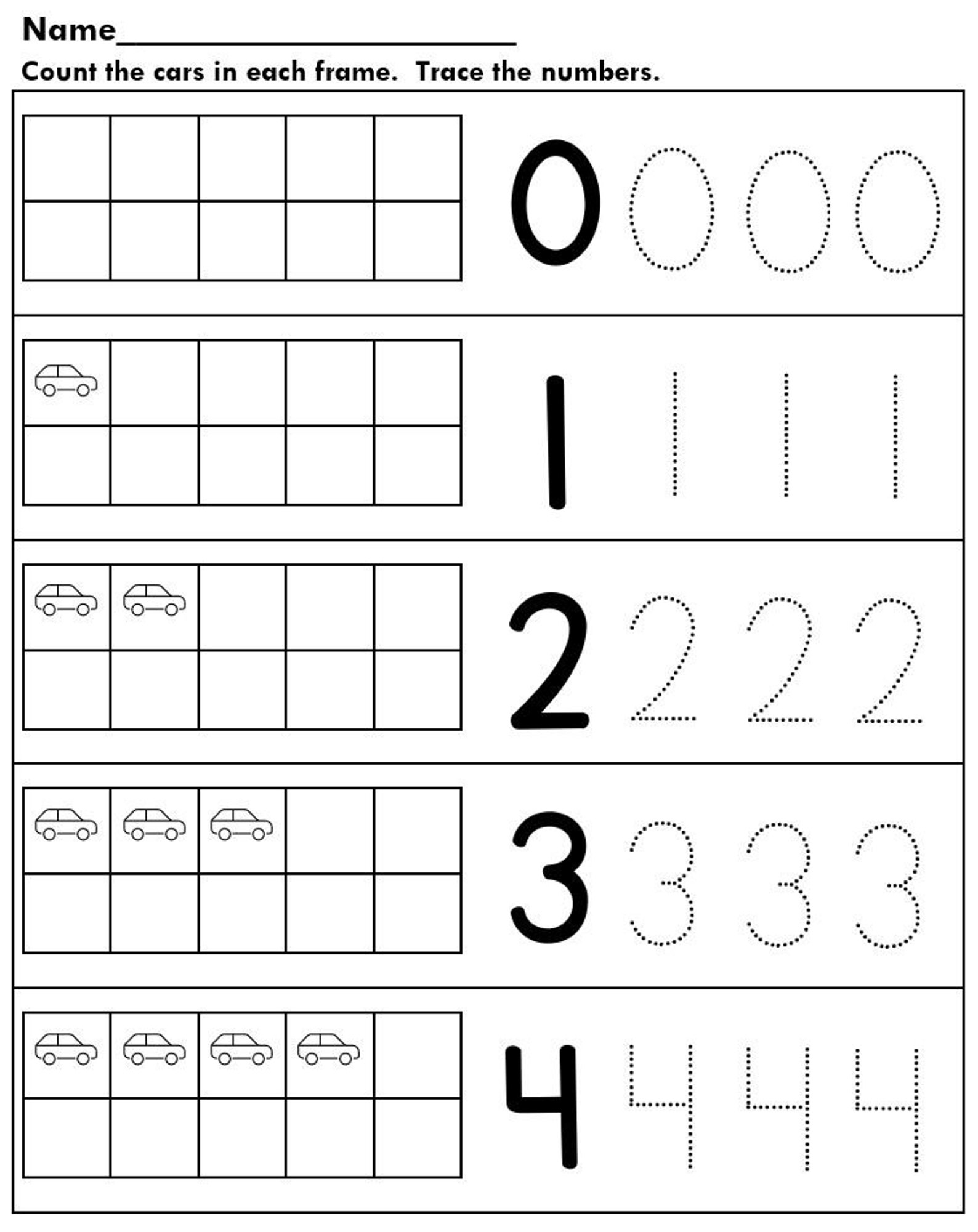 Numbers Preschool Printable Counting and Tracing Numbers Worksheets - Etsy