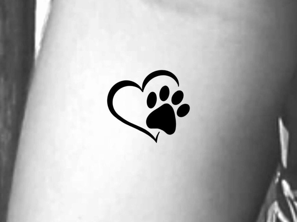 Heart Paw Print Tattoo