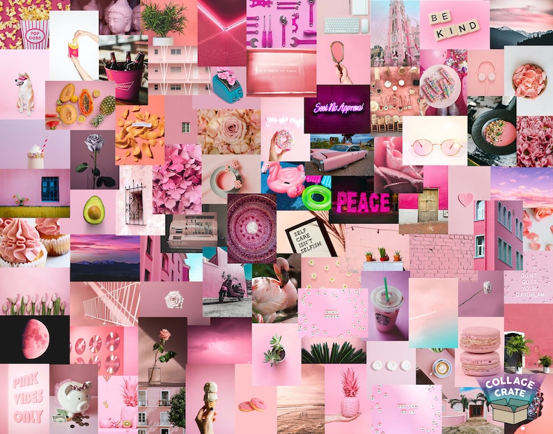 Pink 1 VSCO Wall Collage Kit Photo Wall Aesthetic Prints - Etsy