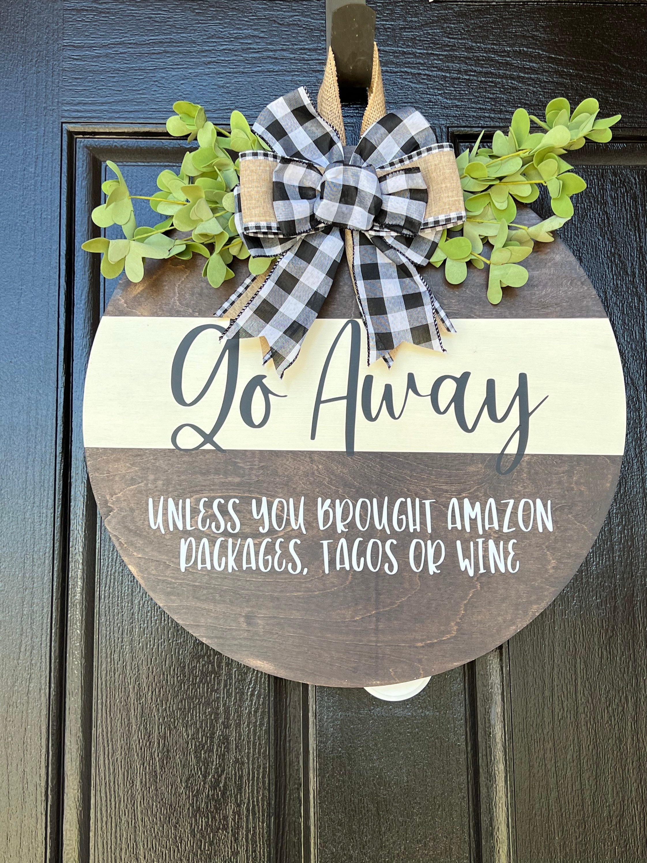 Go Away Welcome Sign Farmhouse Door Decor Funny Door Hanger - Etsy