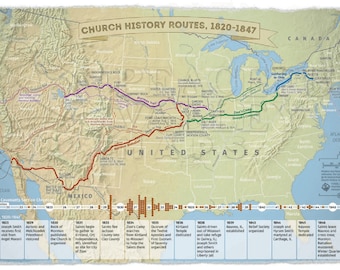 Church History Routes Map | Study Aid | 11x17, 12x18, 20x30, 24x36, A0 Digital Download