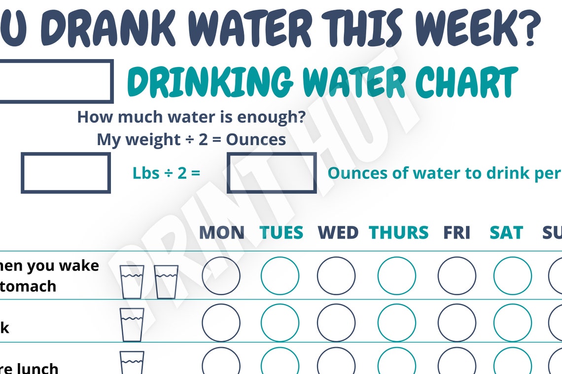 Water Drinking Chart Printable