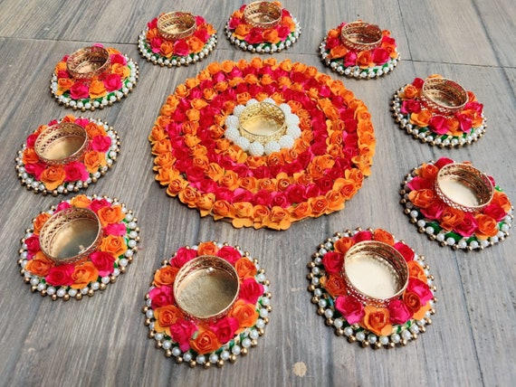 Diwali Decoration Handmade Rangoli Set for Temple Beaded - Etsy ...