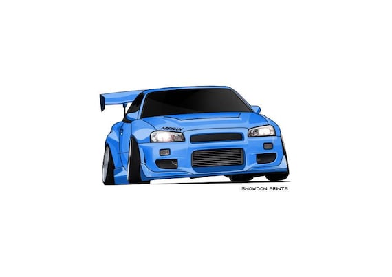 Nissan Skyline GTR R34 Art With Custom Option Poster Print - Etsy