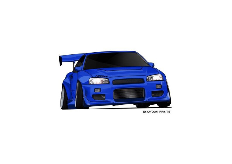 Nissan Skyline GTR R34 Art With Custom Option Poster Print - Etsy