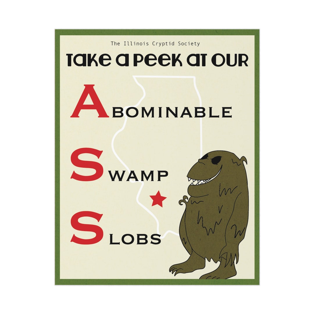 Illinois Cryptid Poster Abominable Swamp Slob - Etsy