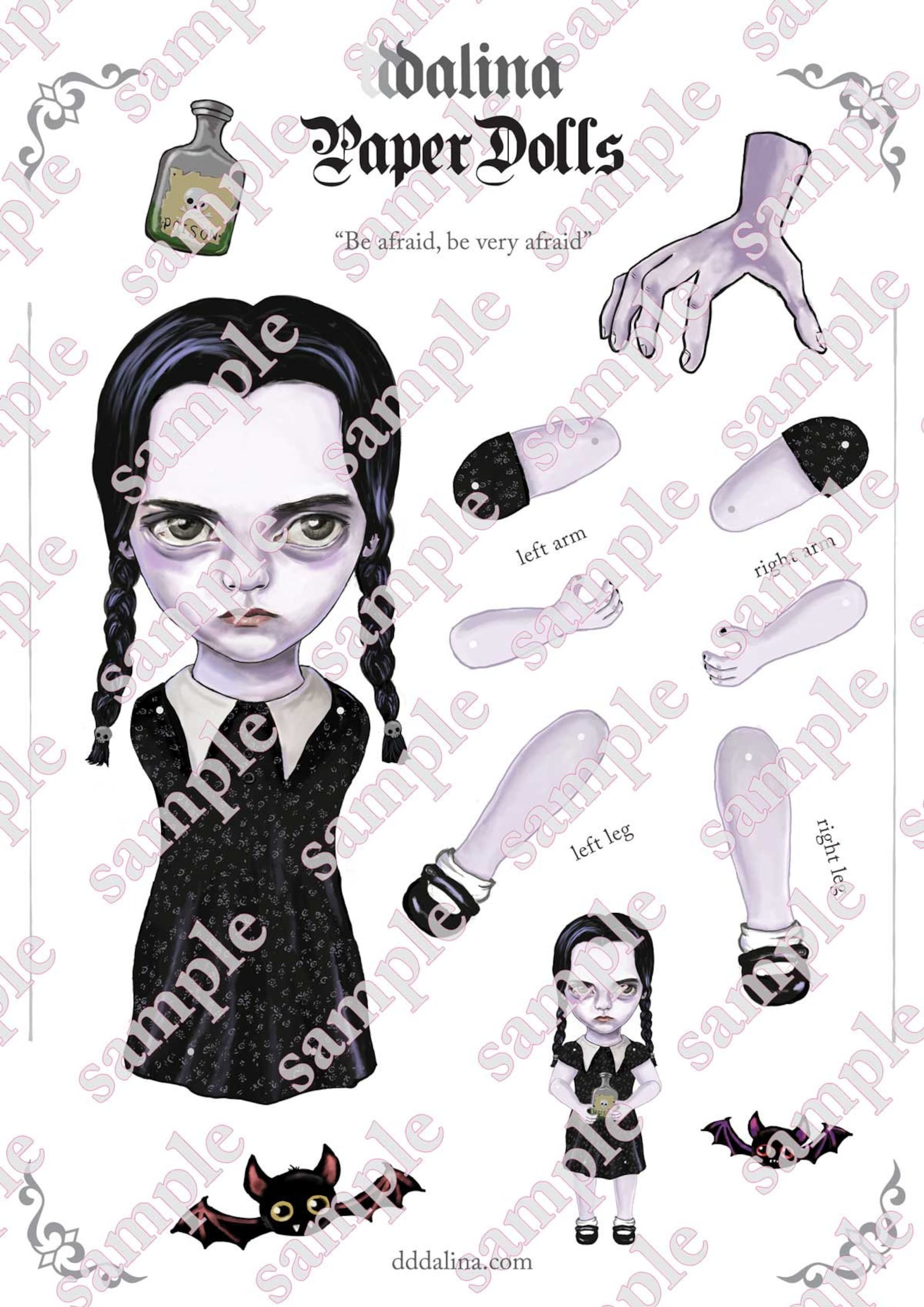 Wednesday Addams Articulated Paper Dolls Printable Paper - Etsy