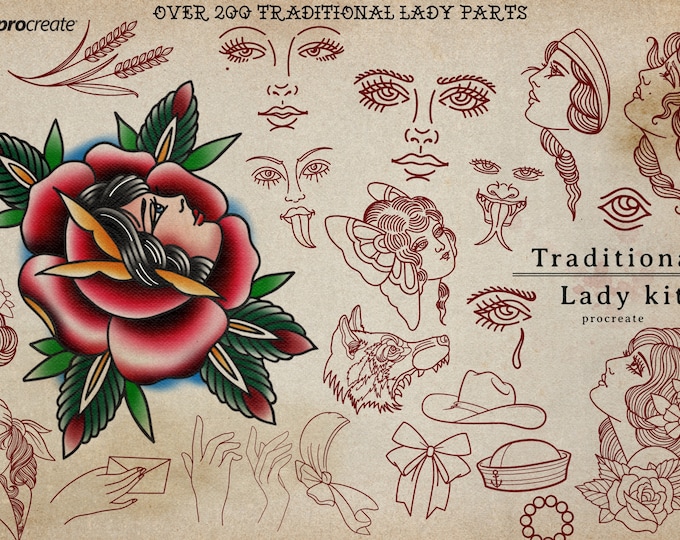 Procreate ~ The traditional lady diy kit