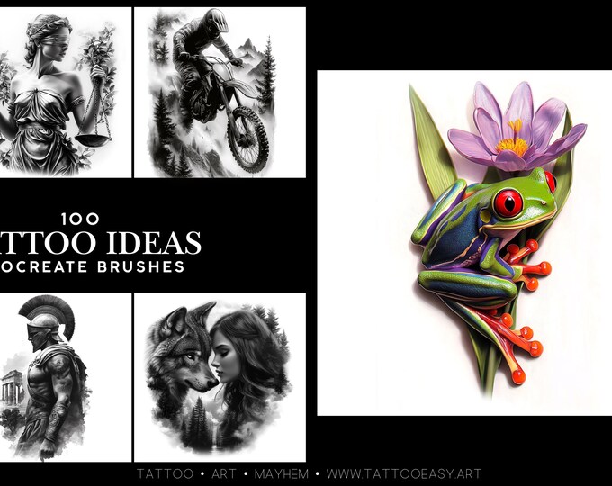 Procreate, 100 tattoo ideas ~ custom references