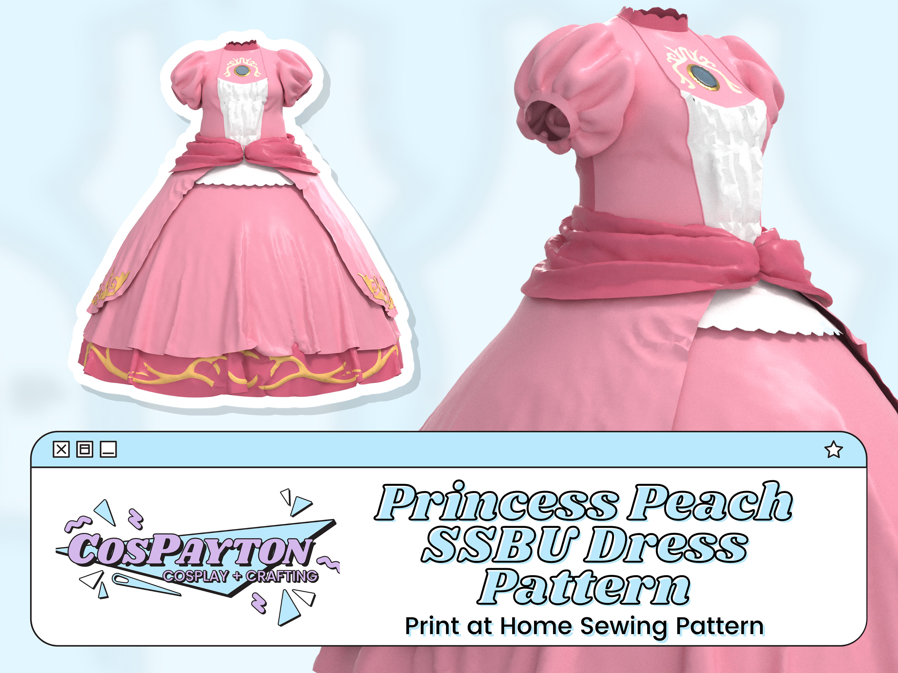 Princess Peach Dress Pattern