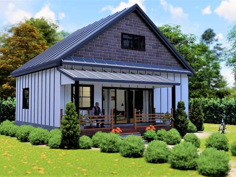 Custom Cabin House Plans 2 Bed Room 1 Office Room & 1 Bath - Etsy