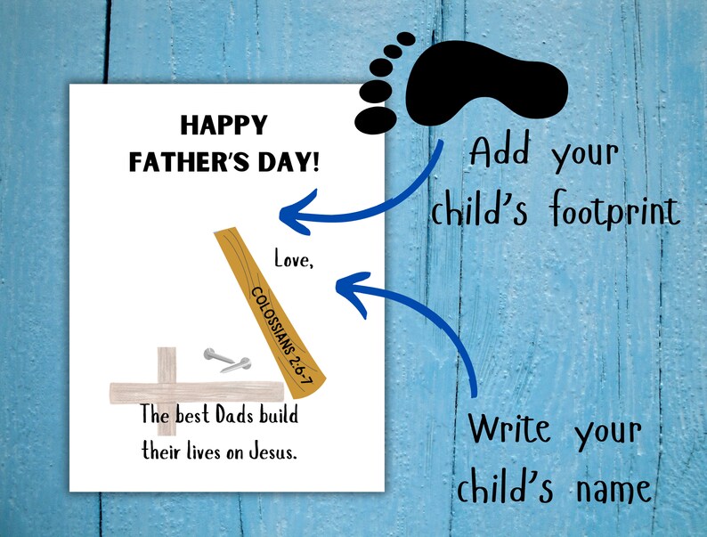 Christian Father's Day Bible Craft, First Fathers Day DIY Gift for Dad ...