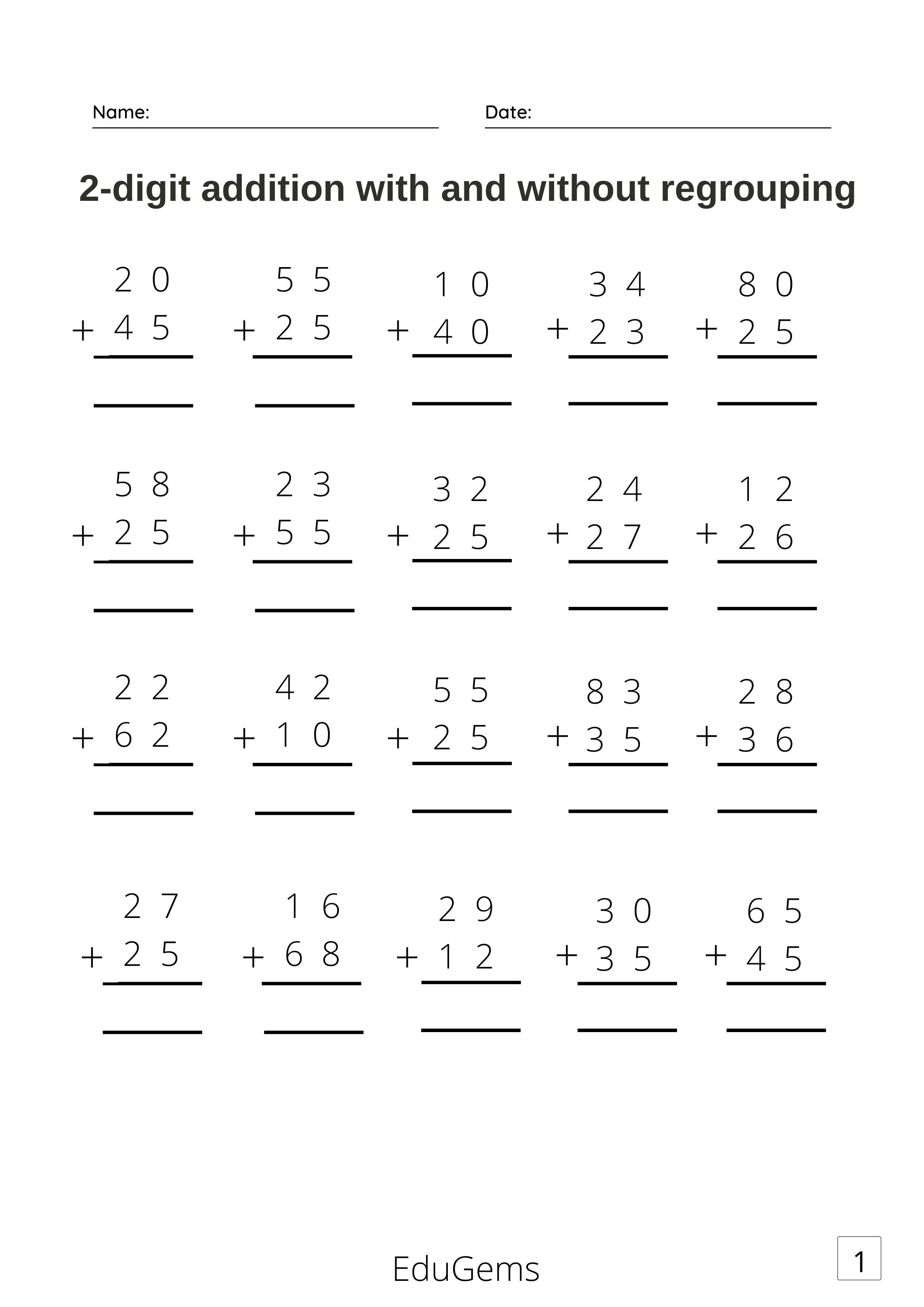 Addition Worksheets 2 and 3-digit Addition Maths Activities | Etsy