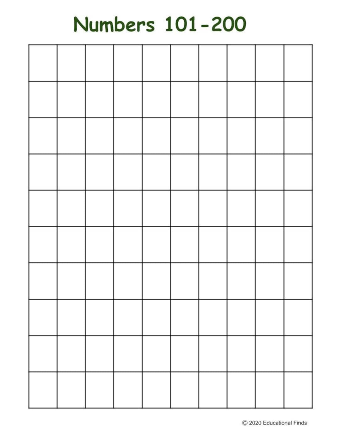 Printable 101 To 200 Chart