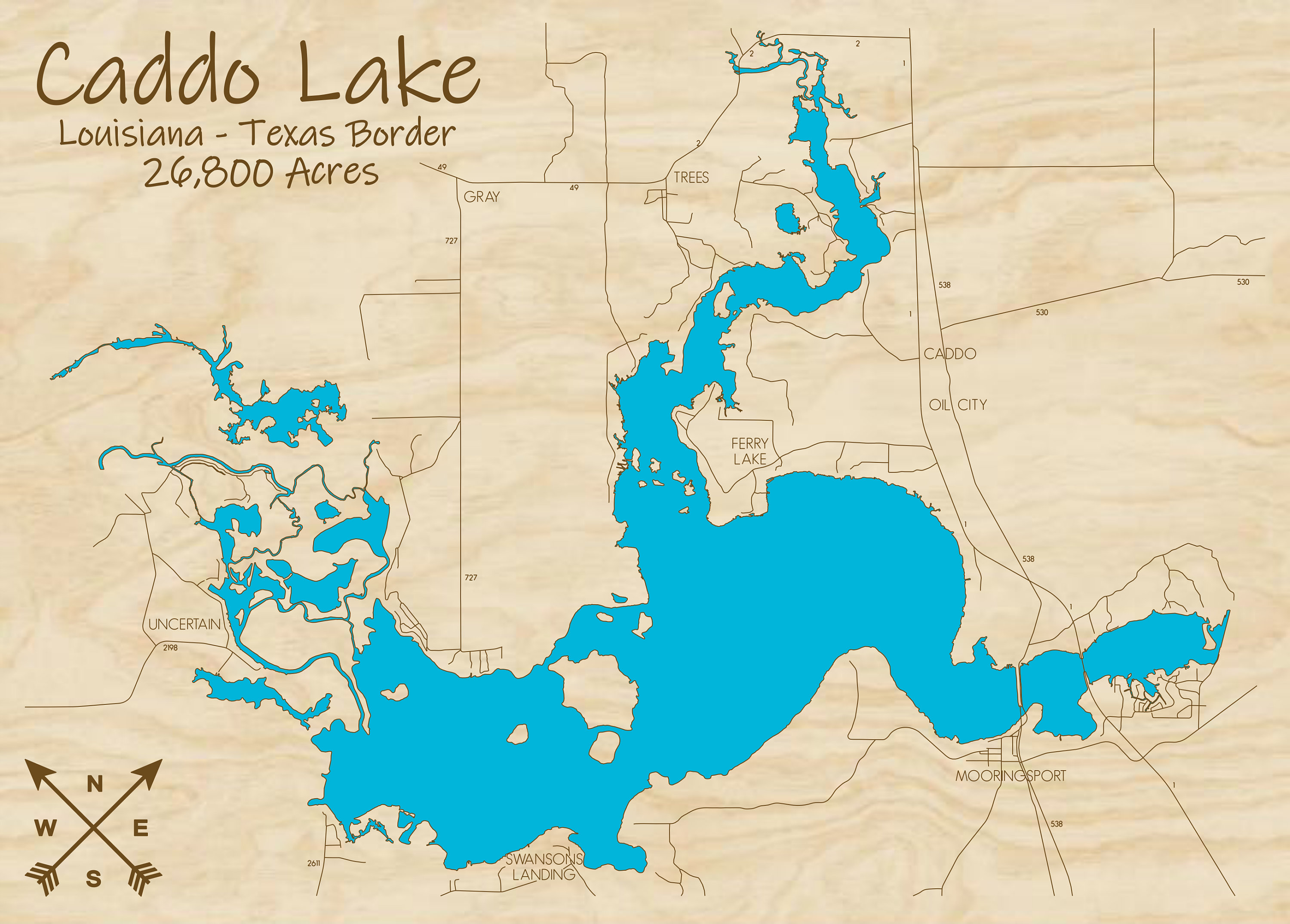 Detailed Map Of Caddo Lake