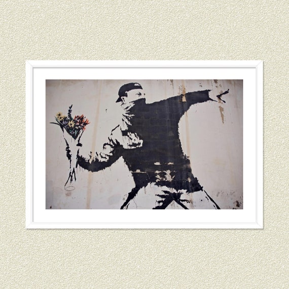 Banksy Art Wallpaper Flower Thrower