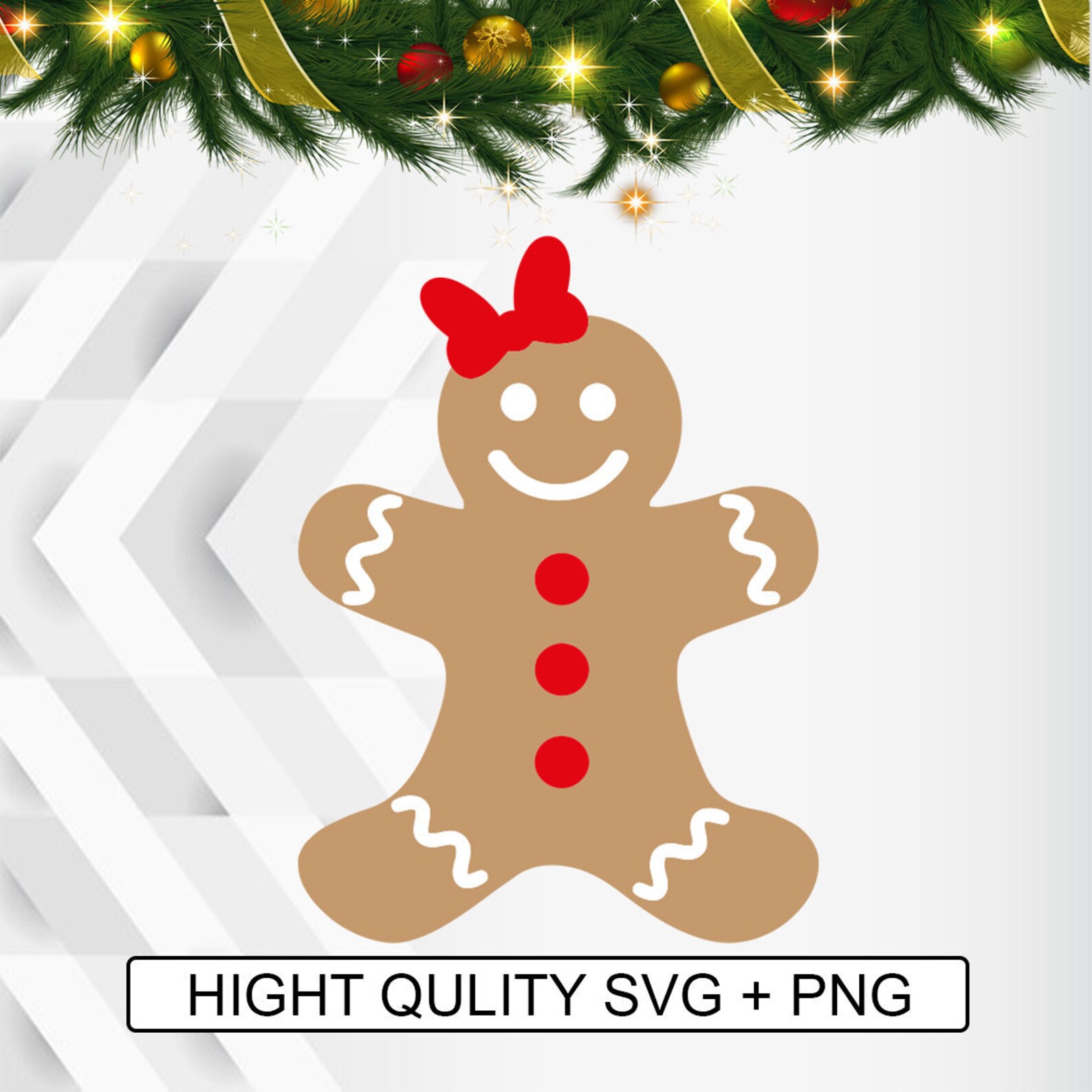 Christmas Gingerbread Girl Svg Christmas Svg Gingerbread | Etsy